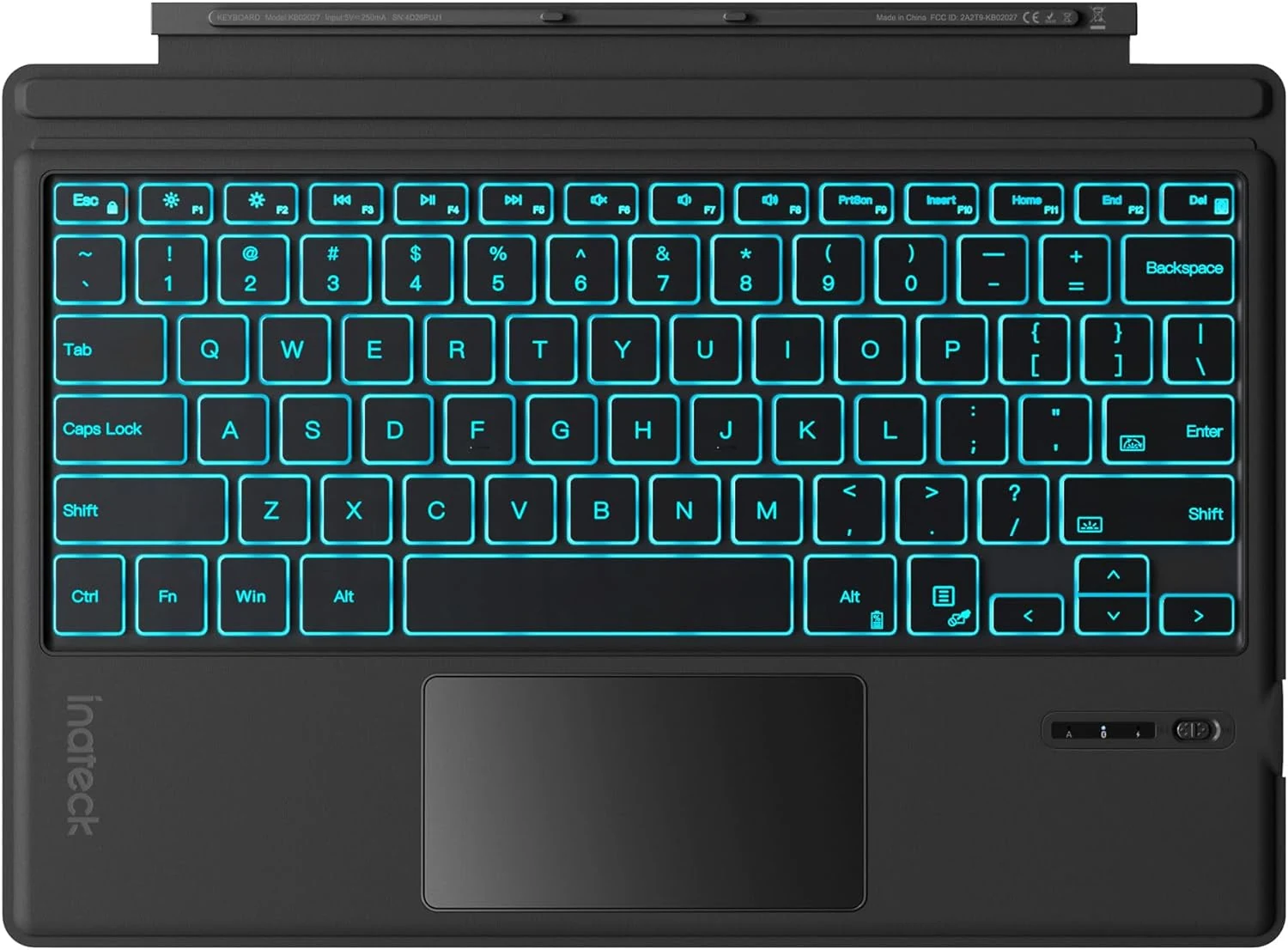 Inateck for Surface Pro 7 Keyboard with Precision Touchpad, Bluetooth 5.3, 7-Color Backlight (KB02027)