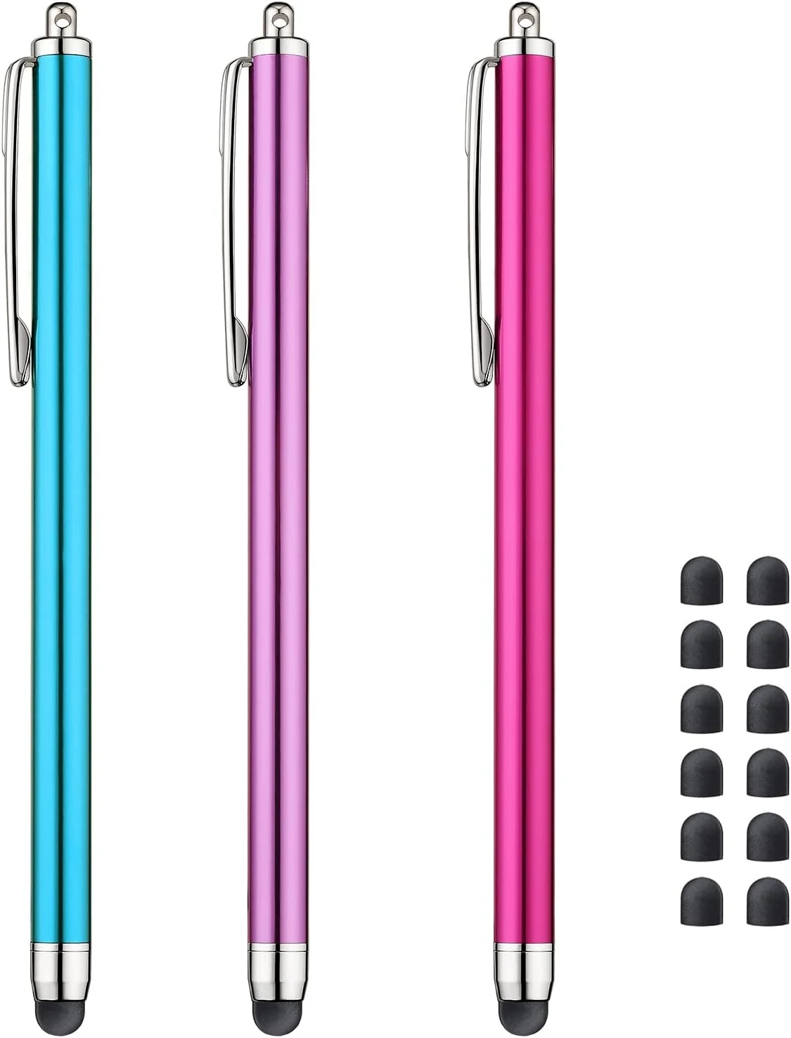 Stylus Pens for Touch Screens iPad iPhone Kindle Fire (Pink/Purple/Aqua Blue)