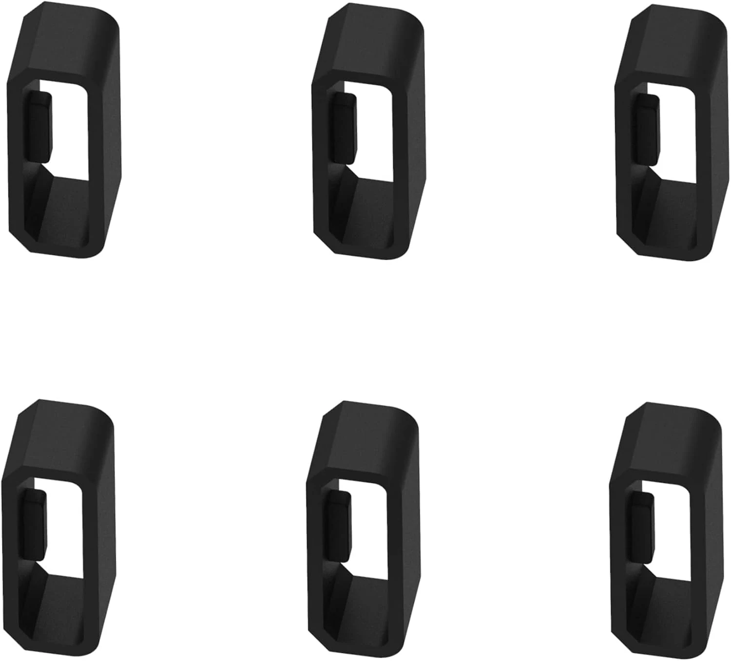 6-Pack Replacement Fastener Ring for Garmin Vivosmart HR/HR+ Bands, Silicone Connector Security Loop for Garmin Vivosmart/Vivosport/Vivoactive 4S/Vivomove 3S/Venu 2s (Black-6pcs)