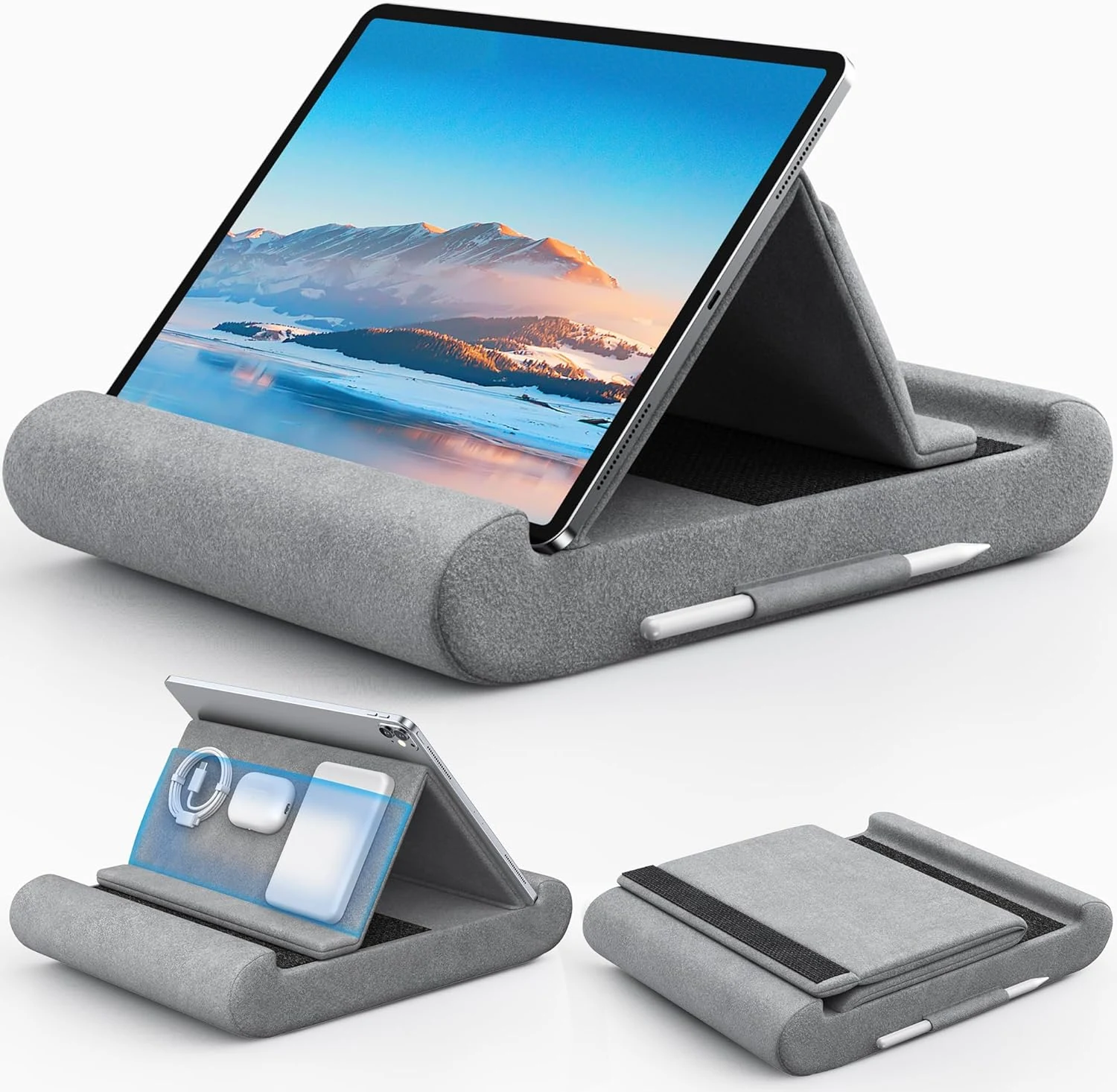 CreaDream Tablet Pillow Stand, Foldable Tablet Holder for Lap, Bed and Desk