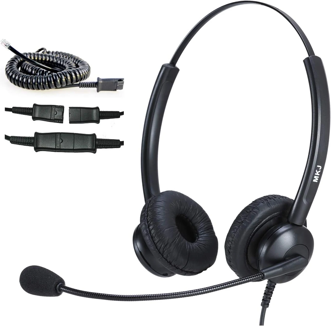 MKJ Headset for Cisco Phones Dual Ear Landline Headset with Noise Cancelling Microphone