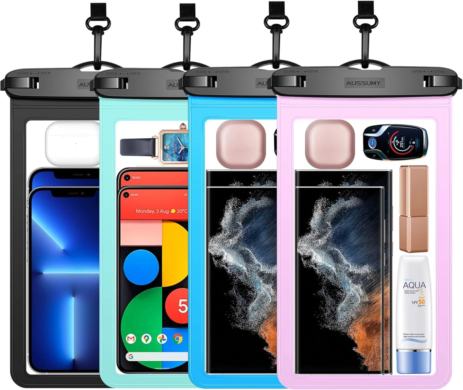 4 Pack 10.5“ Large Waterproof Phone Pouch