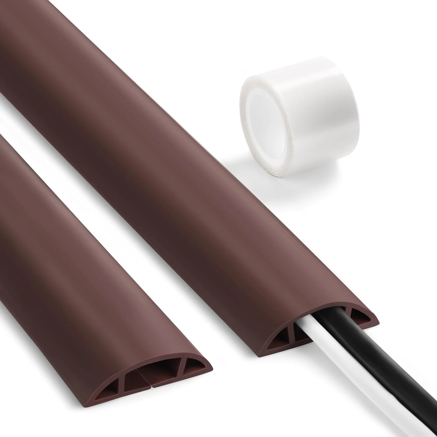 Floor Cable Cover 3ft Brown, LZEOY Cord Covers for Wires on Floor