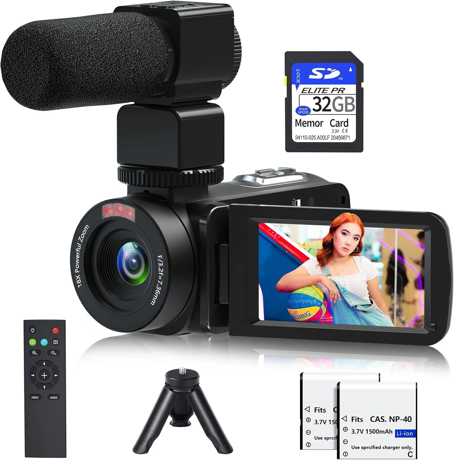 VETEK 1080P IR Night Vision Camcorder with Remote and 3.0" Rotating Screen