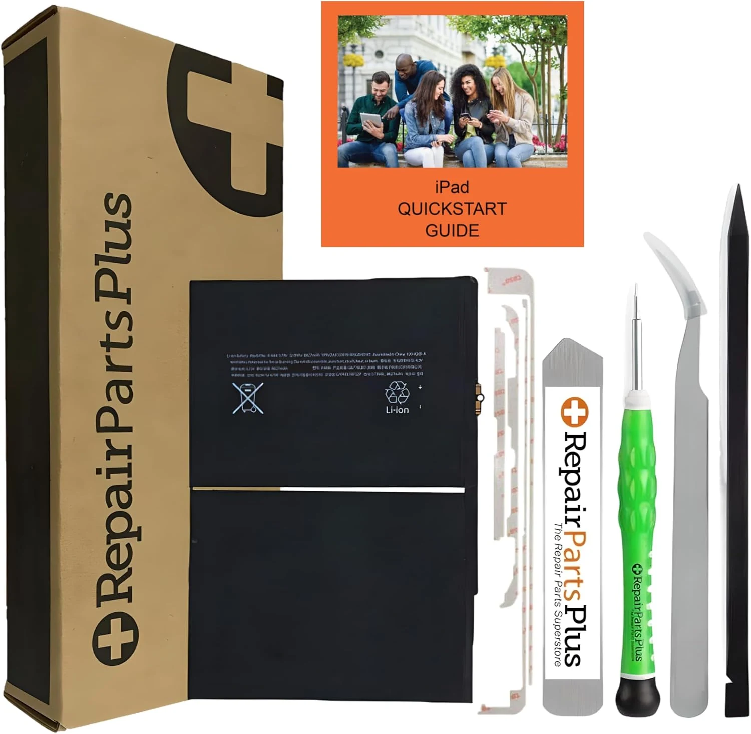 for iPad 7 | 8 | 9 (7th Gen | 8th | 9th) Battery Replacement A1484 Premium Kit (A2197 A2198 A2200 A2270 A2428 A2429 A2430 A2602 | A2603 | A2604 | A2605) + Tools + Adhesive
