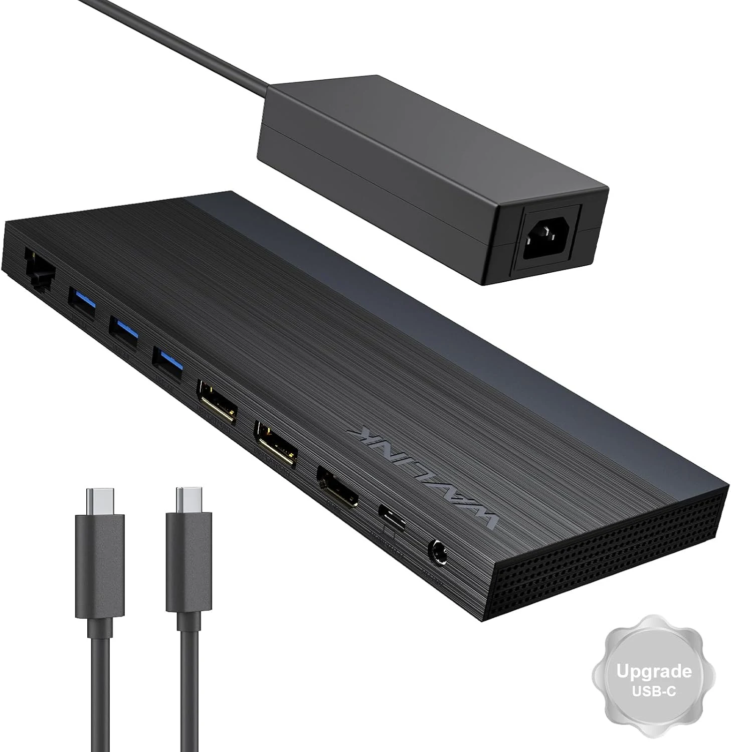 WAVLINK Laptop Docking Station (3 Monitors, 2x DP + HDMI, 130W PD)