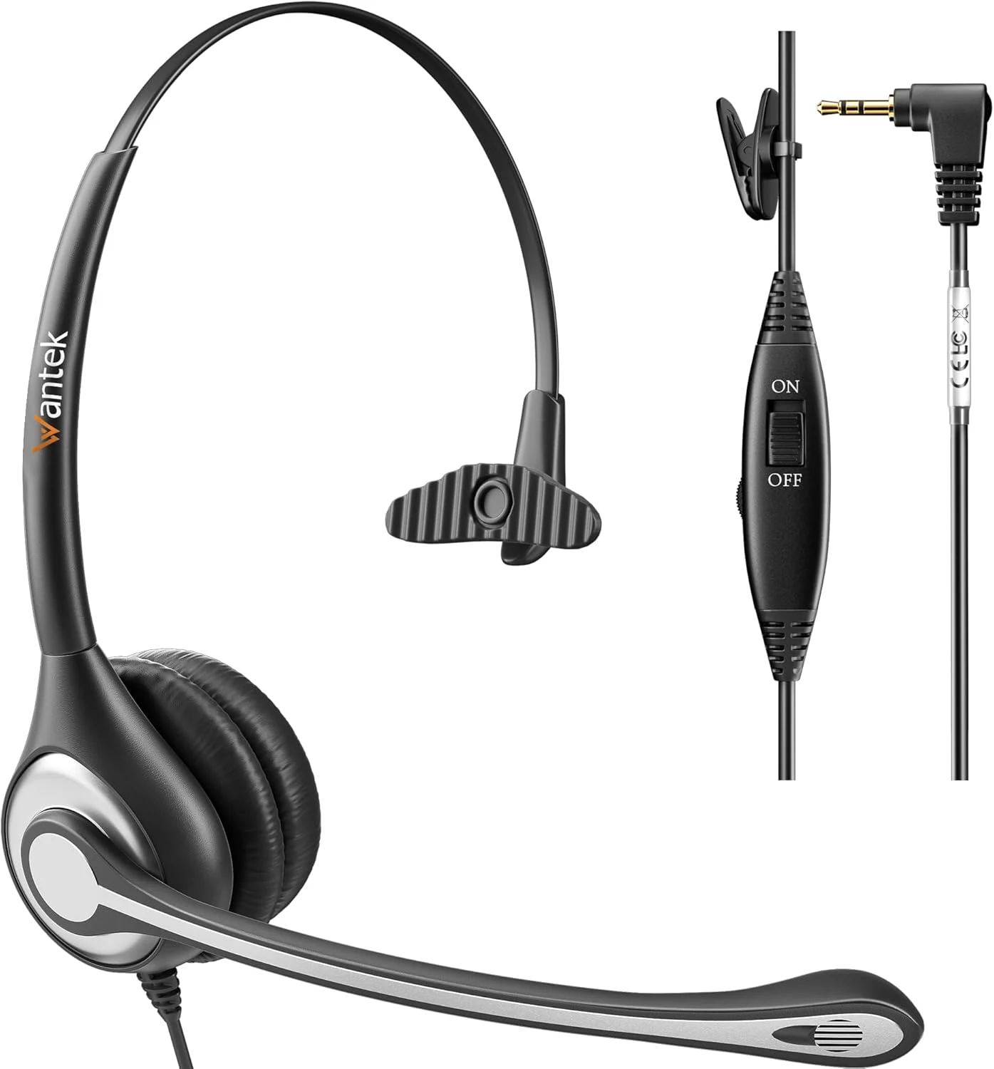 Wantek 2.5mm Telephone Headset with Mic Noise Cancelling, Office Phone review