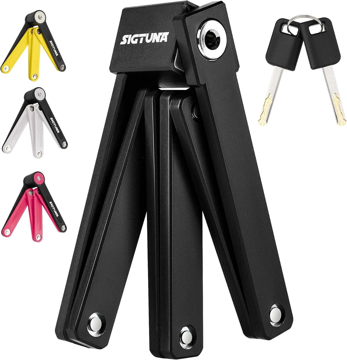 SIGTUNA Folding Bike Lock - Hardened Steel 8mm Fold-Up Heavy Duty Bike Lock