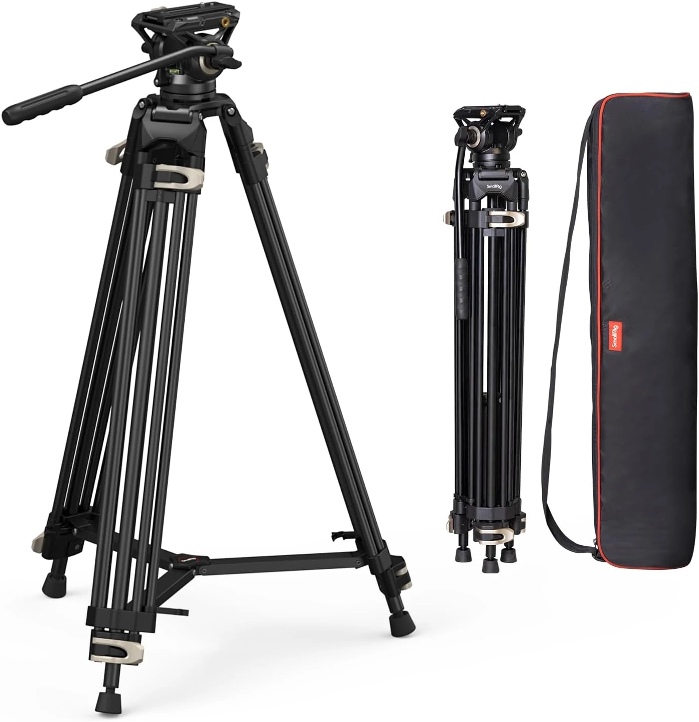 SmallRig AD-01 Video Tripod, 73" Heavy Duty Tripod with 360 Degree Fluid Head and Quick Release Plate