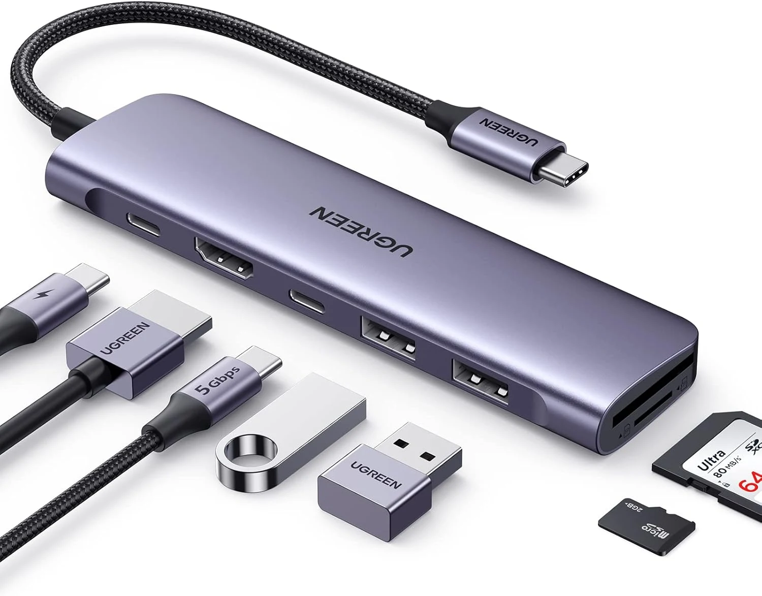 UGREEN USB C Hub for Laptop Revodok 7 in 1