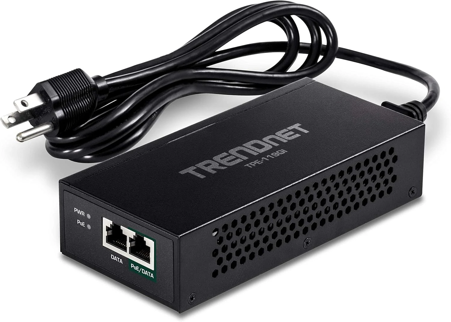 TRENDnet Gigabit PoE++ Injector, Convert A Non-PoE Port to A PoE++ Gigabit Port(15.4W), (30W), Or (95W), Up to 100m (328 ft), Integrated Power Supply, Black, TPE-119GI