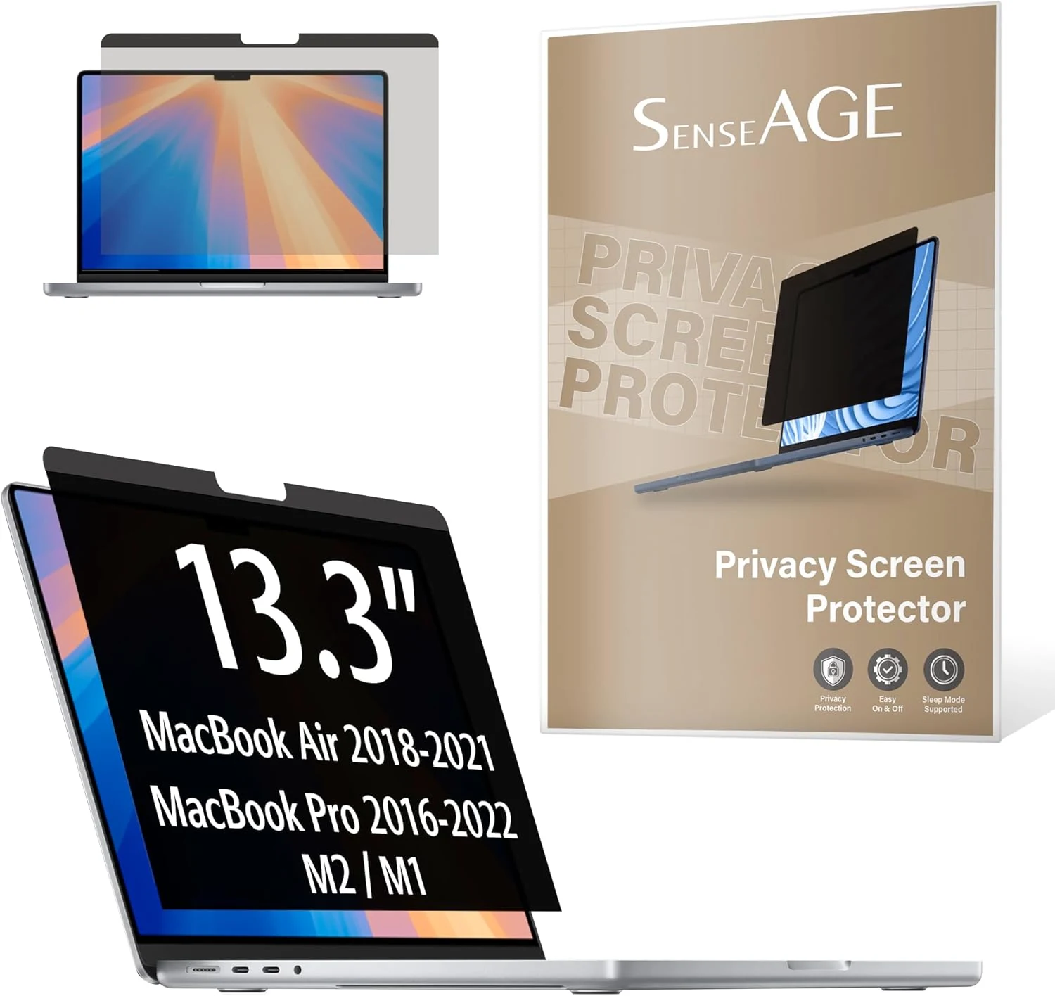 SenseAGE Magnetic Privacy Screen Filter for MacBook Air 13 Inch (2018-2021), Pro (2016-2022, M1, M2)