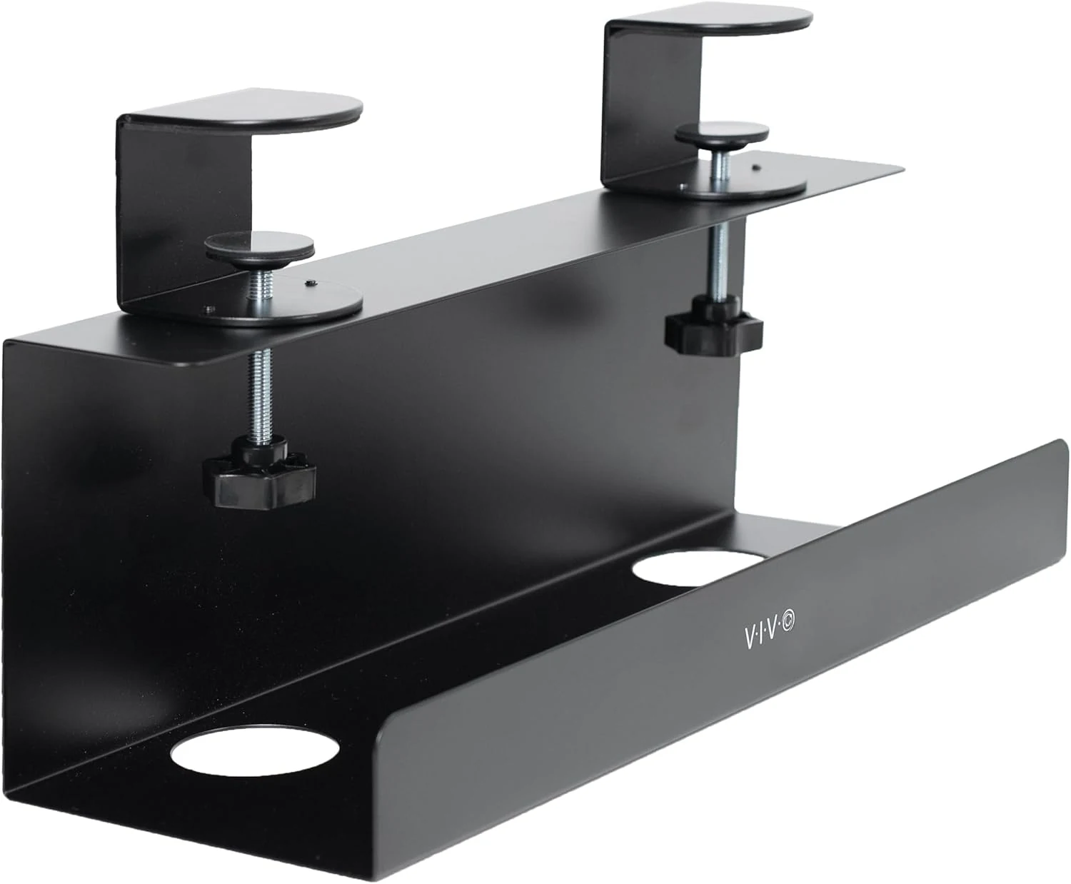VIVO No Drill Clamp-on 17 inch Power Strip Cable Management Tray (DESK-CM6L-B)