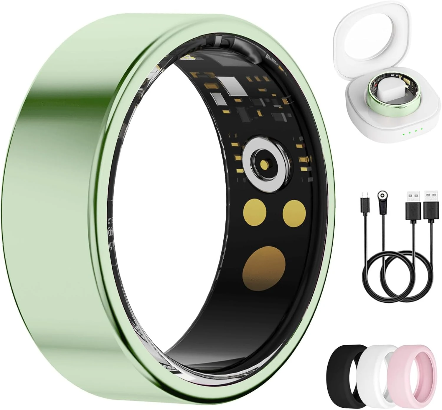 UniJethro Smart Ring for Women & Men, Health Tracker Ring with Heart Rate, Blood Oxygen, Blood Pressure, IP68 Waterproof Fitness Ring