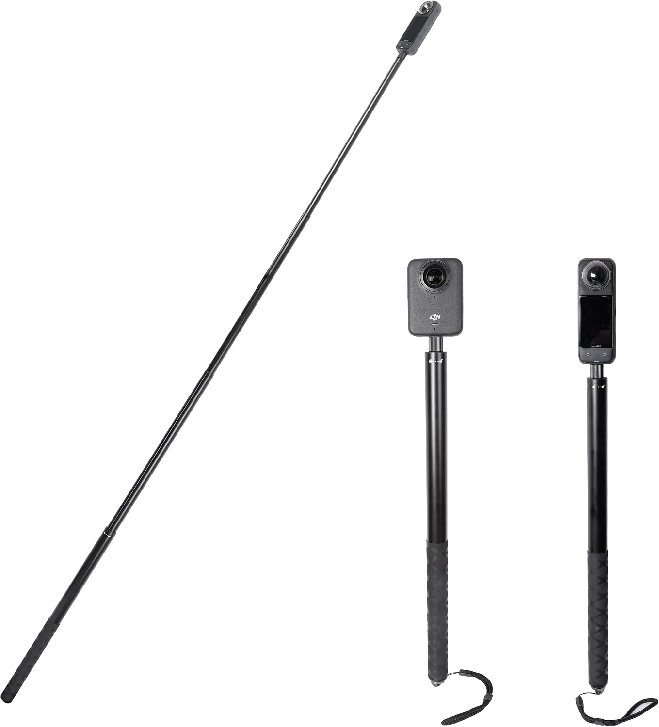 PellKing Long 77inch Invisible Selfie Stick for Insta360 ONE X5,X4, X3, X2, X, Insta360 ONE R, RS, DJI OSMO 360,GoPro Max, Insta 360 Camera 1/4" Extended Monopod Pole