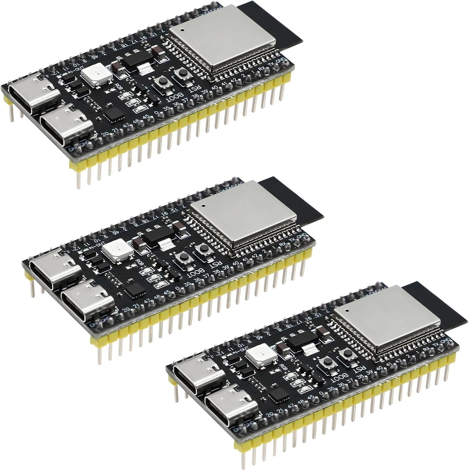 3 PCS ESP ESP-32-S3 Development Board ESP-32-S3 Module with ESP-1-N16R8 Low Power MCU with Dual-Mode Wi-Fi and Bluetooth Type-C Connector Compatible with Arduino