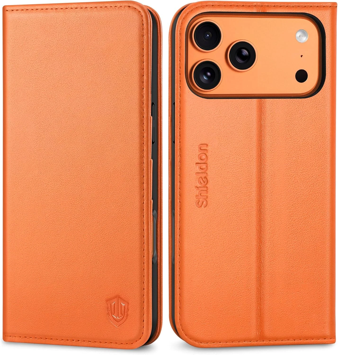 SHIELDON Real Leather Wallet Case for iPhone 17 Pro Max 6.9" 5G (2025)