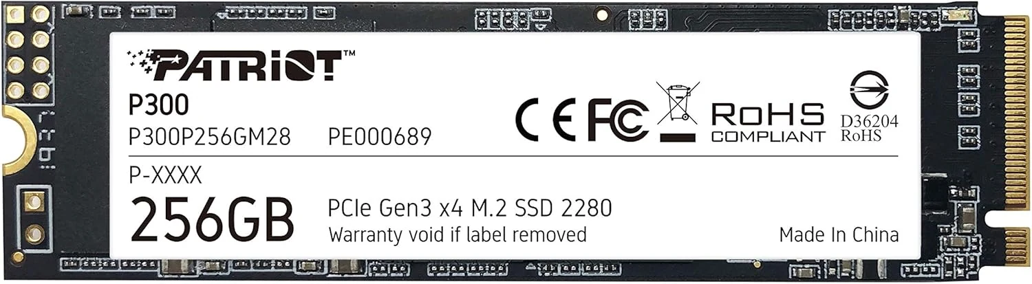 Patriot P300 M.2 PCIe Gen 3 x4 256GB Low-Power Consumption SSD