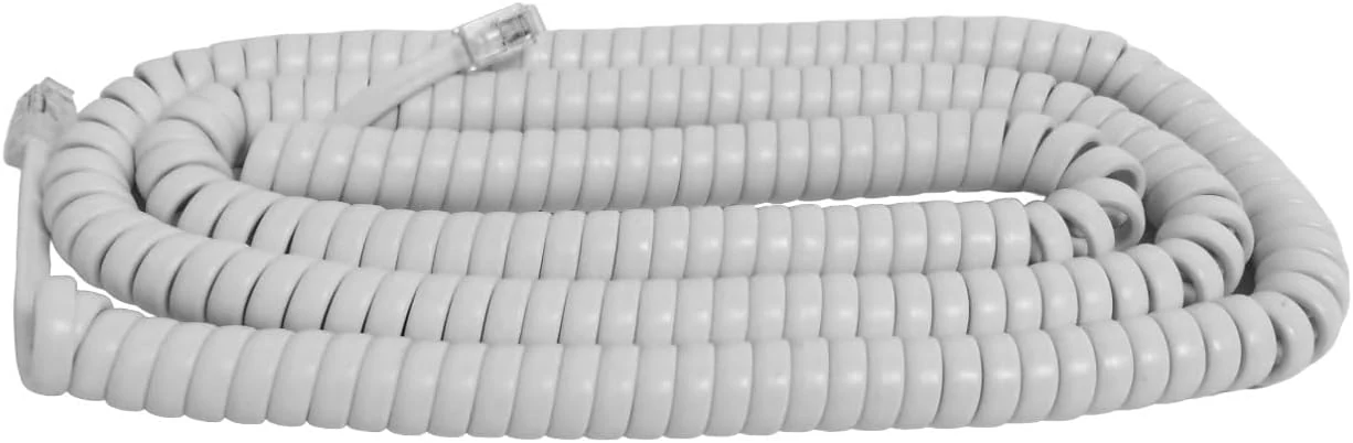 The VoIP Lounge Replacement 25 Foot Long White Handset Curly Cord for AT&T Phone