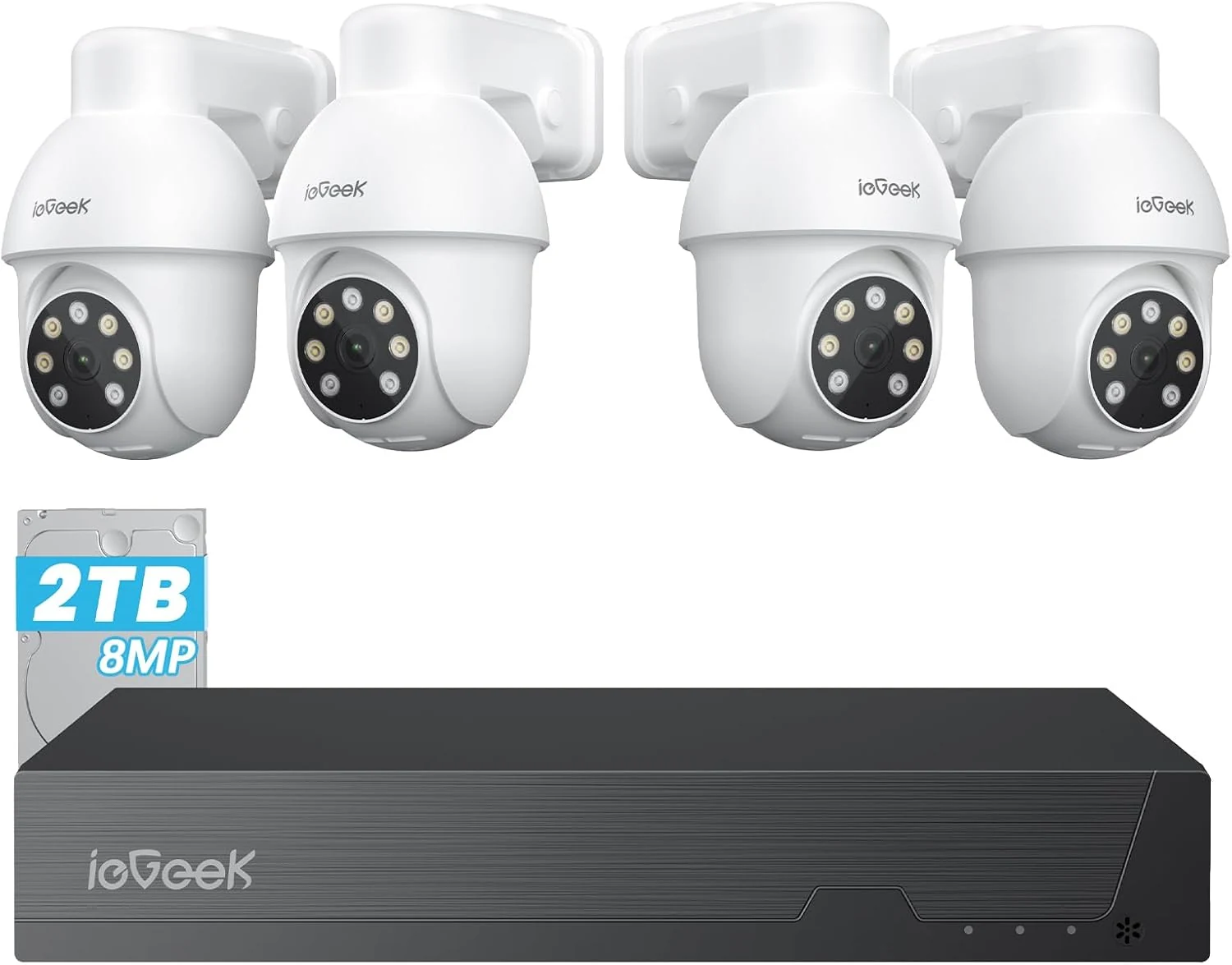 ieGeek 4K 8MP PoE Security Camera System (4-Pack), Wired Outdoor review