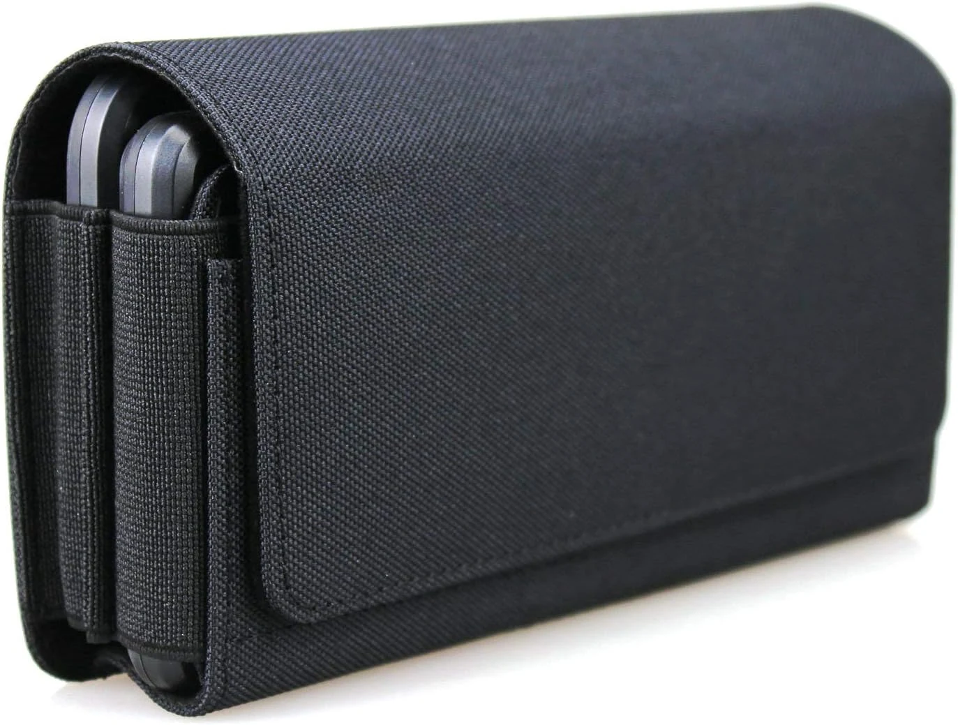 Dual Phone Holster Pouch Case for 2 Phones, Double Decker Belt Clip Case for iPhone Pro Max/Plus and Samsung Galaxy Ultra/Plus/FE (Large)