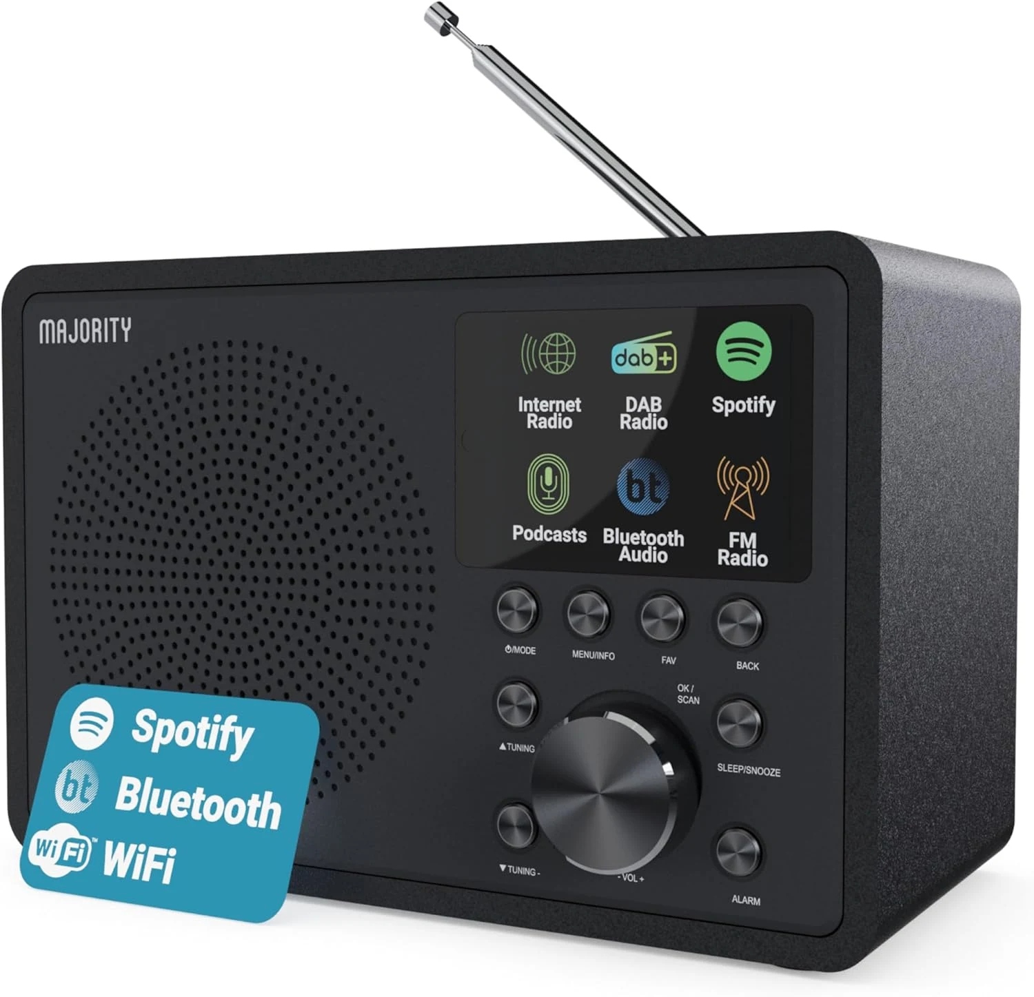 Majority Touro Internet Radio for Home with WiFi and FM