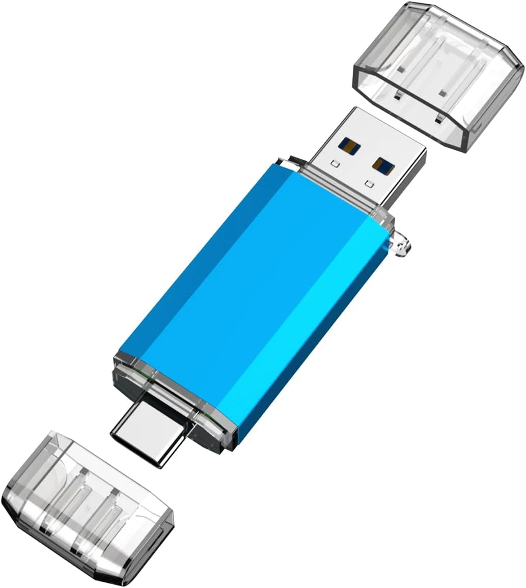 KOOTION USB C Flash Drive 32GB 2 in 1 OTG USB 3.0/Type C Thumb Drive Dual Drive USB C Memory Stick (Blue)