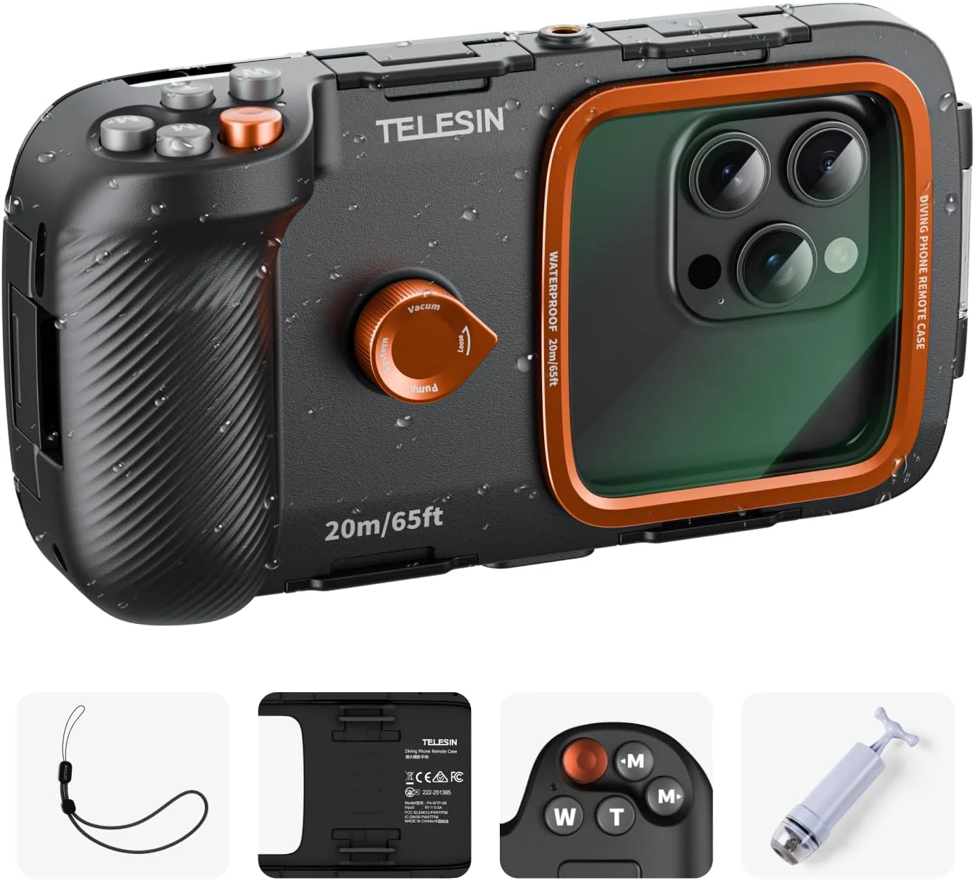 TELESIN Universal Underwater Phone Case for Snorkeling and Diving Waterproof