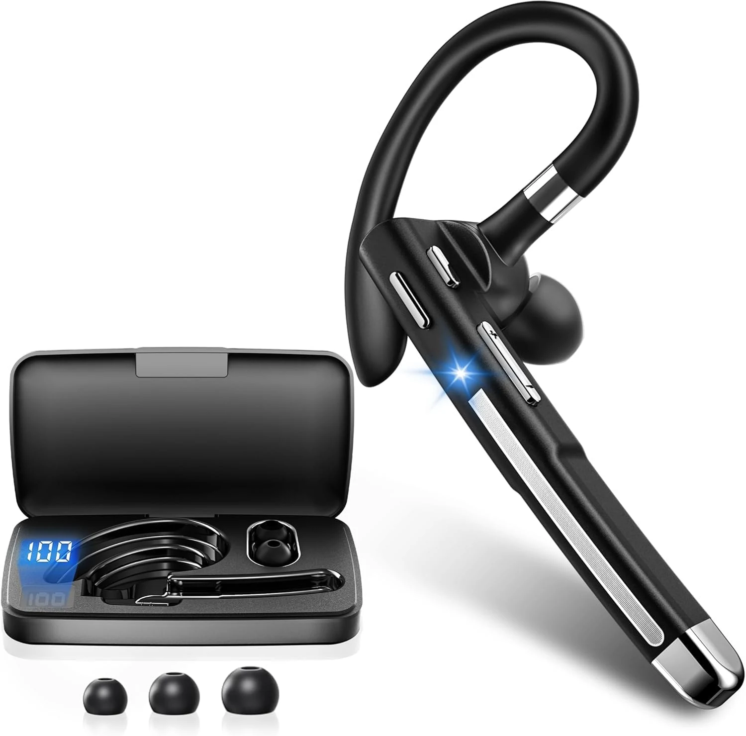 Hsility Bluetoth Earbuds with Mic for Office 270 Degree Rotatble Wireless Earbuds for Truck Driver