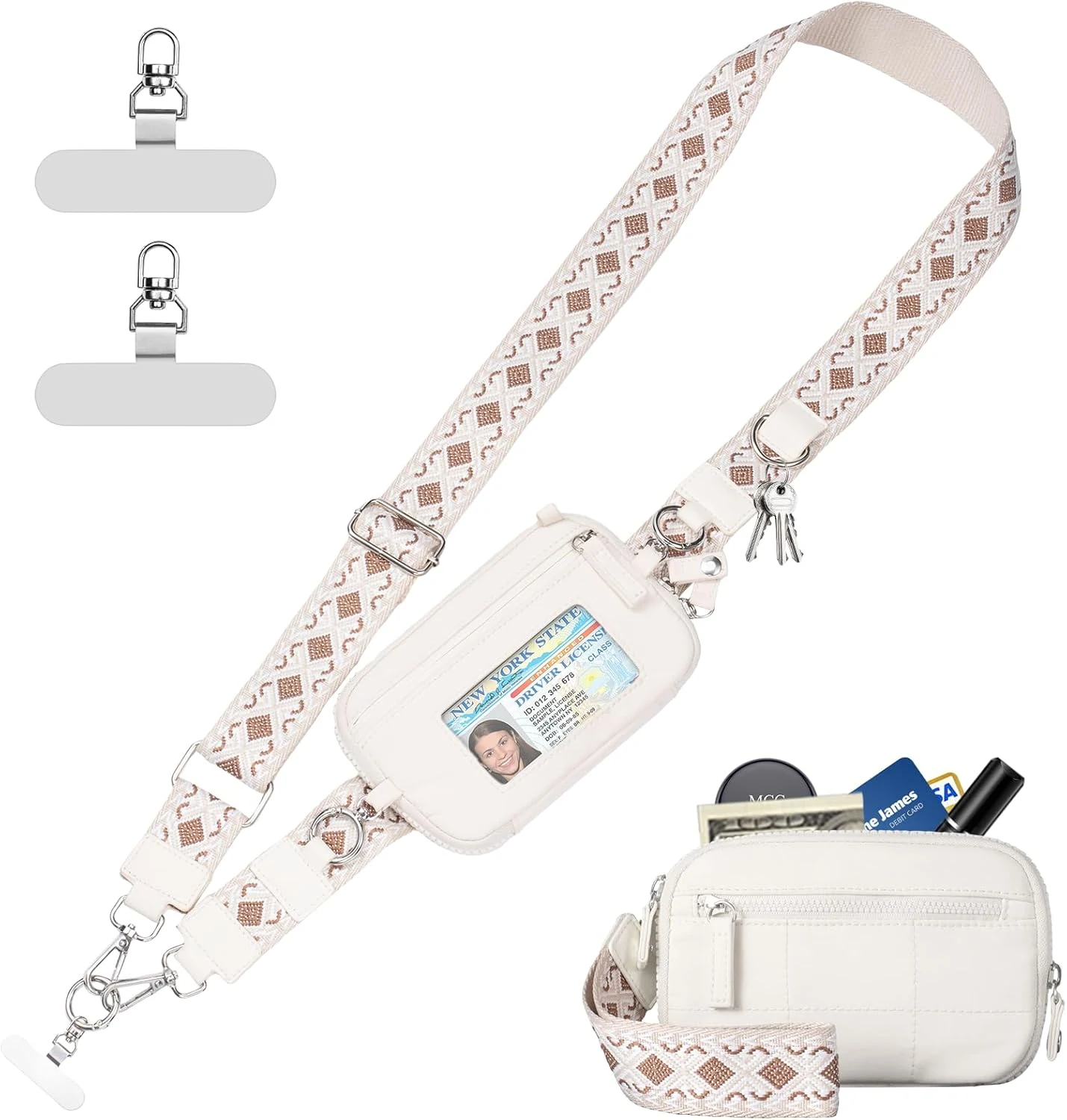 Tiostep Clip and Go Strap for Phone with Wallet Crossbody Phone Lanyard