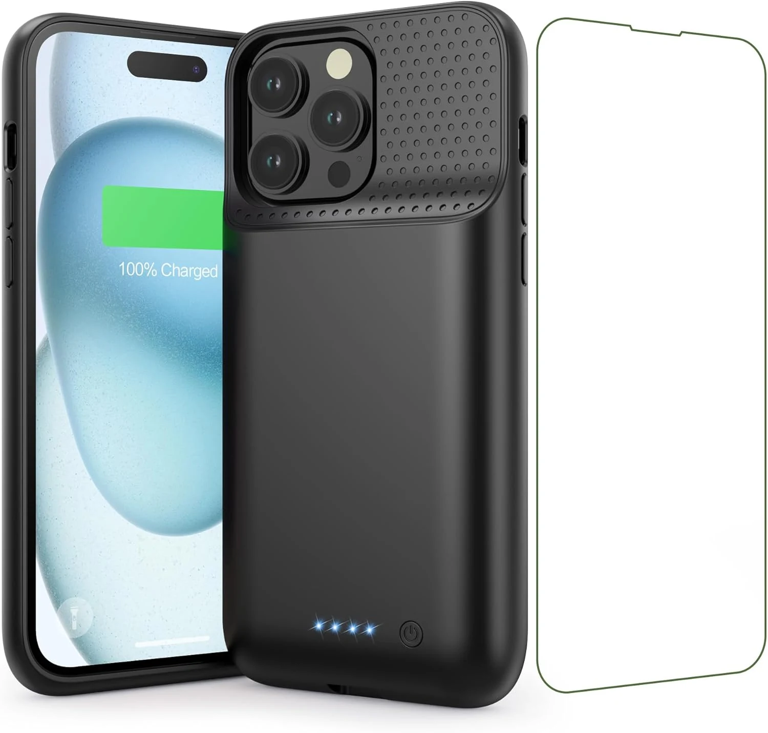 Battery Case for iPhone 15 Pro Max, Powerful 8600mAh Ultra-Slim Protective Charging Case (Black)