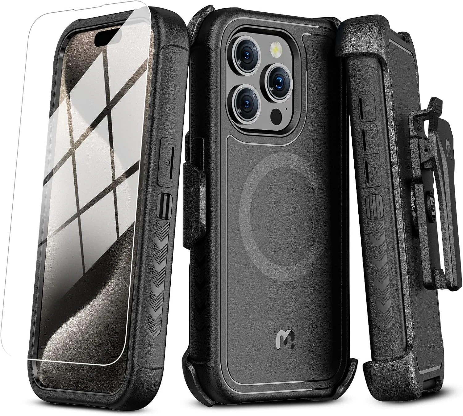 M MYBAT PRO Maverick Series for iPhone 15 Pro Max Case with Belt Clip Holster