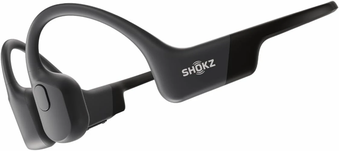 SHOKZ OpenRun Bone Conduction Open-Ear Bluetooth Sport Headphones, Running Workout, Sweat Headband (Black)