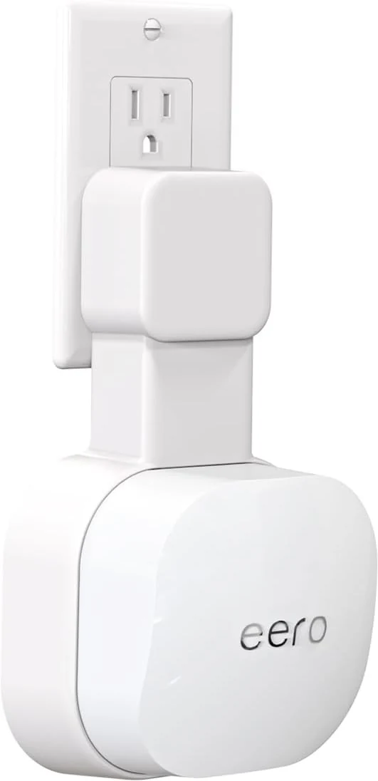 Outlet Wall Mount Only for eero 6 & 6+ mesh Wi-Fi System (NOT for Pro 6/Pro 6E), No Messy Wires & Space Saving Outlet Holder for eero Extender (1 Pack)