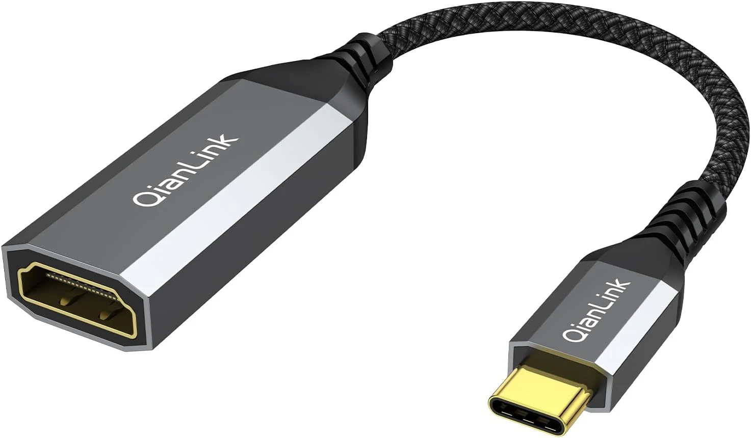 QianLink USB Type C to HDMI Adapter, USB C to HDMI 4K Cable [Thunderbolt 3/4]