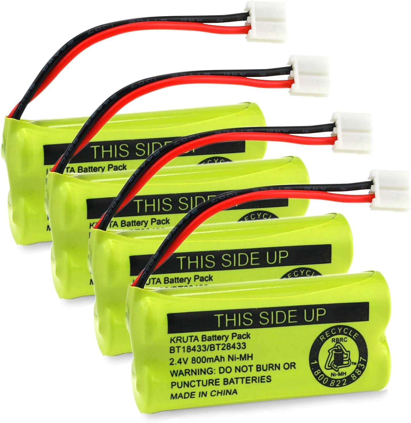 BT18433 BT28433 2.4V 800mAh Ni-MH Cordless Phone Battery Pack (4 Pack)