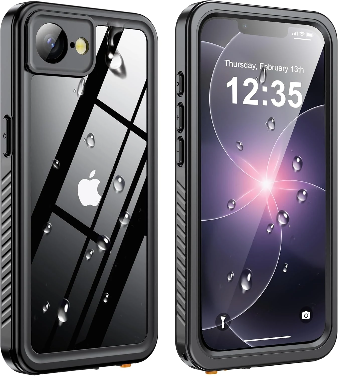 ANTSHARE for iPhone 17E/16E Case IP68 Waterproof, with Built-in Lens/Screen Protector, Military Drop Protection, Shockproof Rugged Phone Case for Swimming/Outdoor (6.1", Black/Clear)