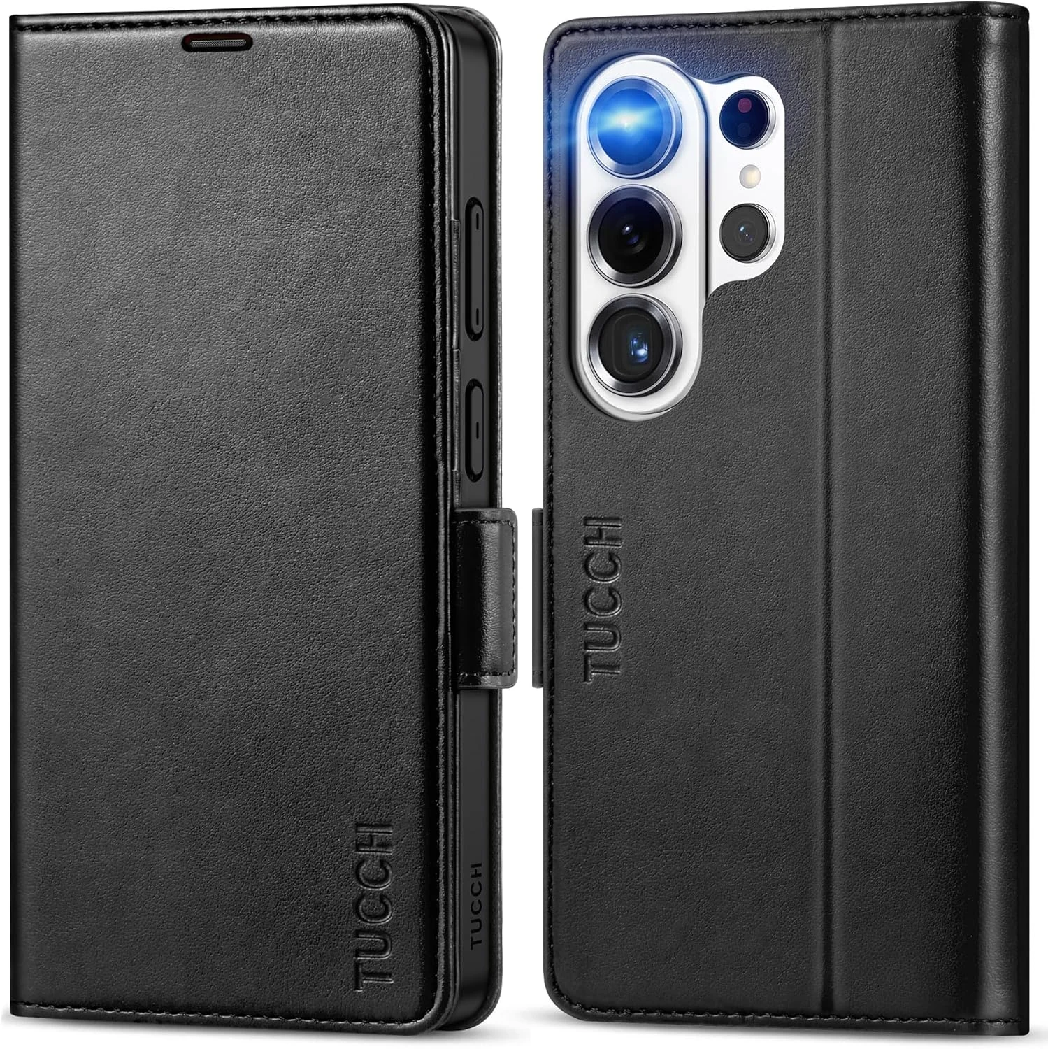 TUCCH Case Wallet for Galaxy S26 Ultra, Kickstand [RFID Blocking] 4 Card Holder, Folio Magnetic PU Leather [TPU Shockproof Interior Case] Protective Folio Cover Compatible with Galaxy S26 Ultra, Black