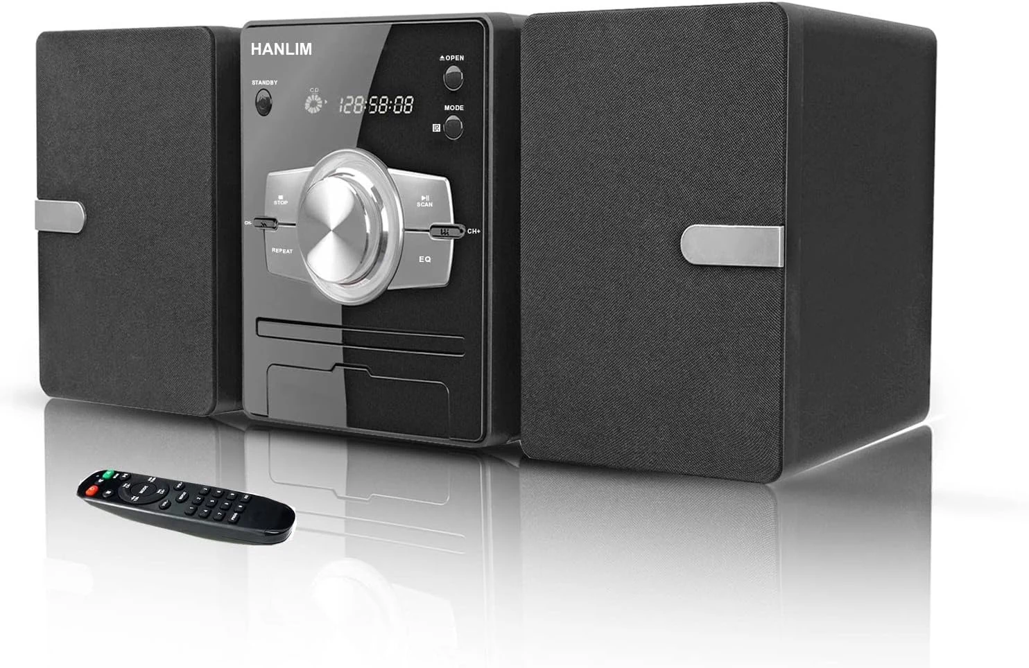 HANLIM Home Stereo System with CD Player, FM Radio, Bluetooth, AUX in, USB in, Earphone Jack (30W)