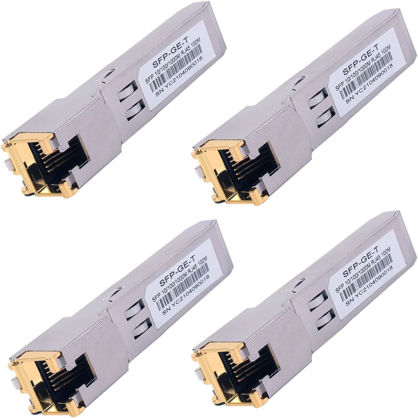4PCS 1000BASE-T Gigabit SFP to RJ45 Copper Ethernet Modular Transceiver