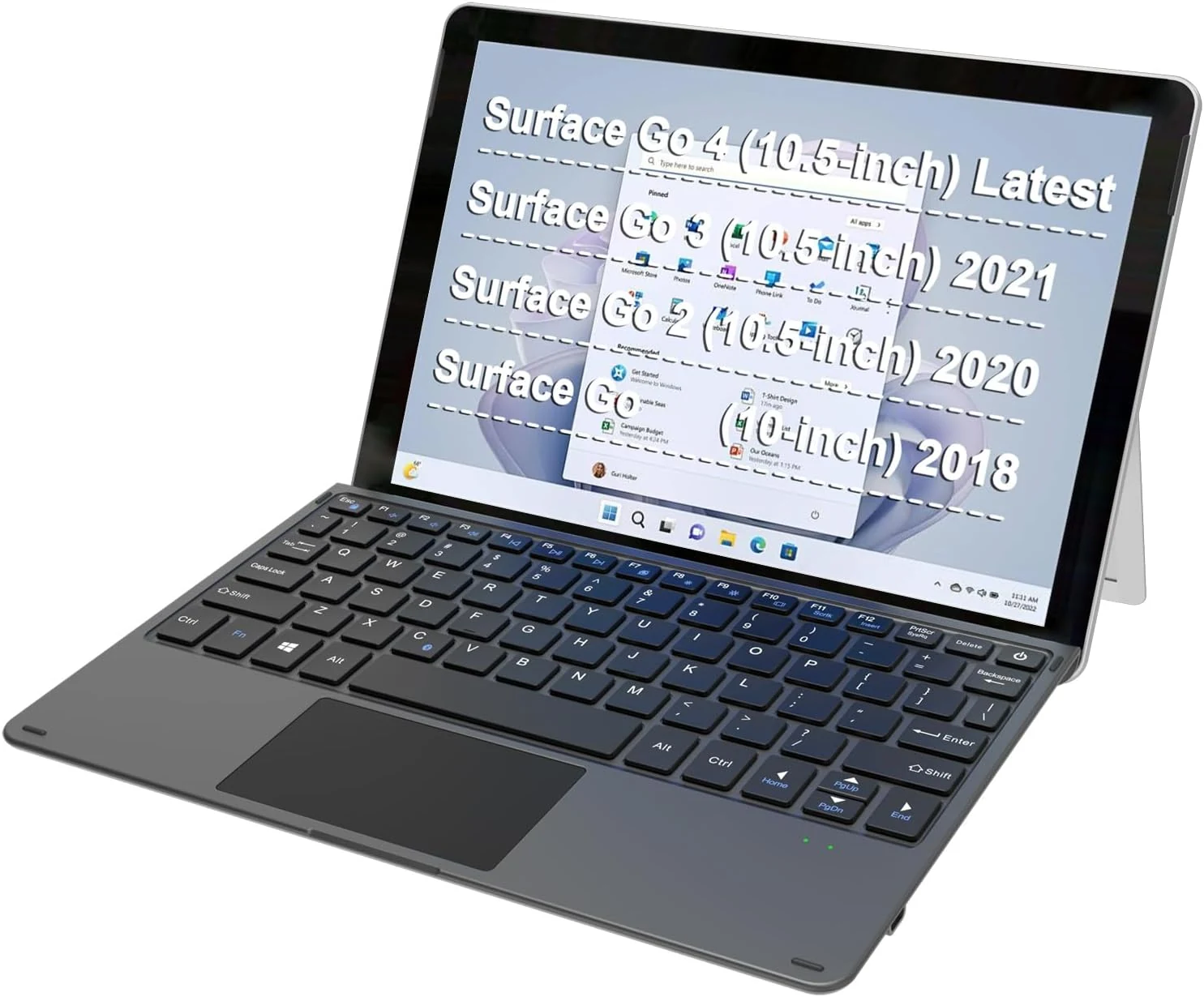 Arteck Microsoft Surface Go 10.5-inch Type Cover, Ultra-Slim Portable Bluetooth Wireless Keyboard with Touchpad