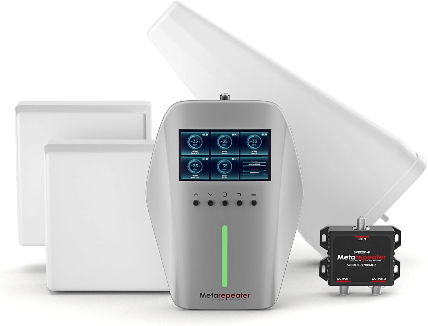 Metarepeater X1 Pro cell phone booster (2 indoor antennas, cover up to 10,000 sq. ft.)