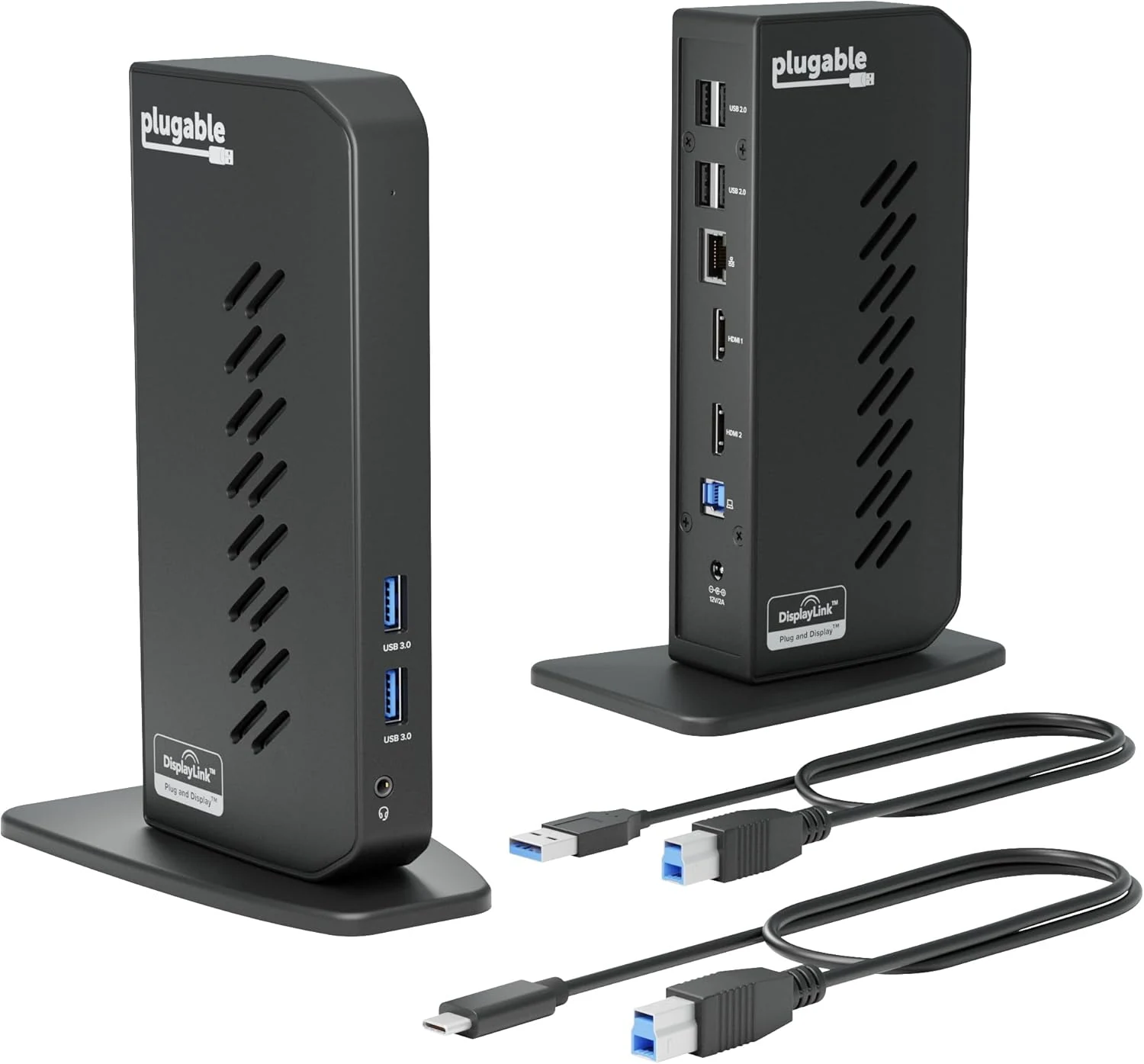 Plugable Dual 1080p HDMI Universal Docking Station for USB-C & USB 3.0 Laptop, 10 Ports, Windows/ChromeOS Plug & Play, macOS Driver Required (UD-3900Z)