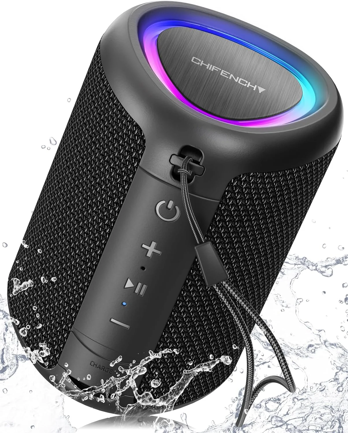 CHIFENCHY PulseSound portable Bluetooth speaker (IPX5, BT 5.3, TWS pairing, light show)