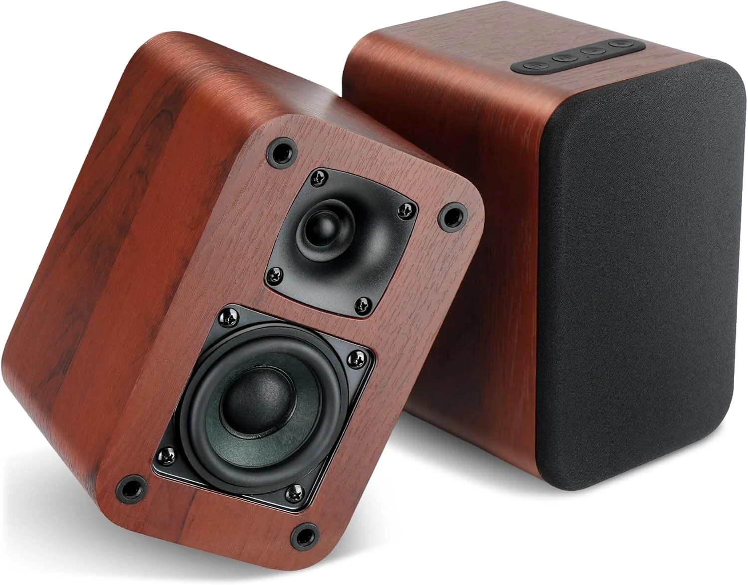 RIOWOIS Powered Bluetooth Bookshelf Speakers, 40W Record Player Speakers with review