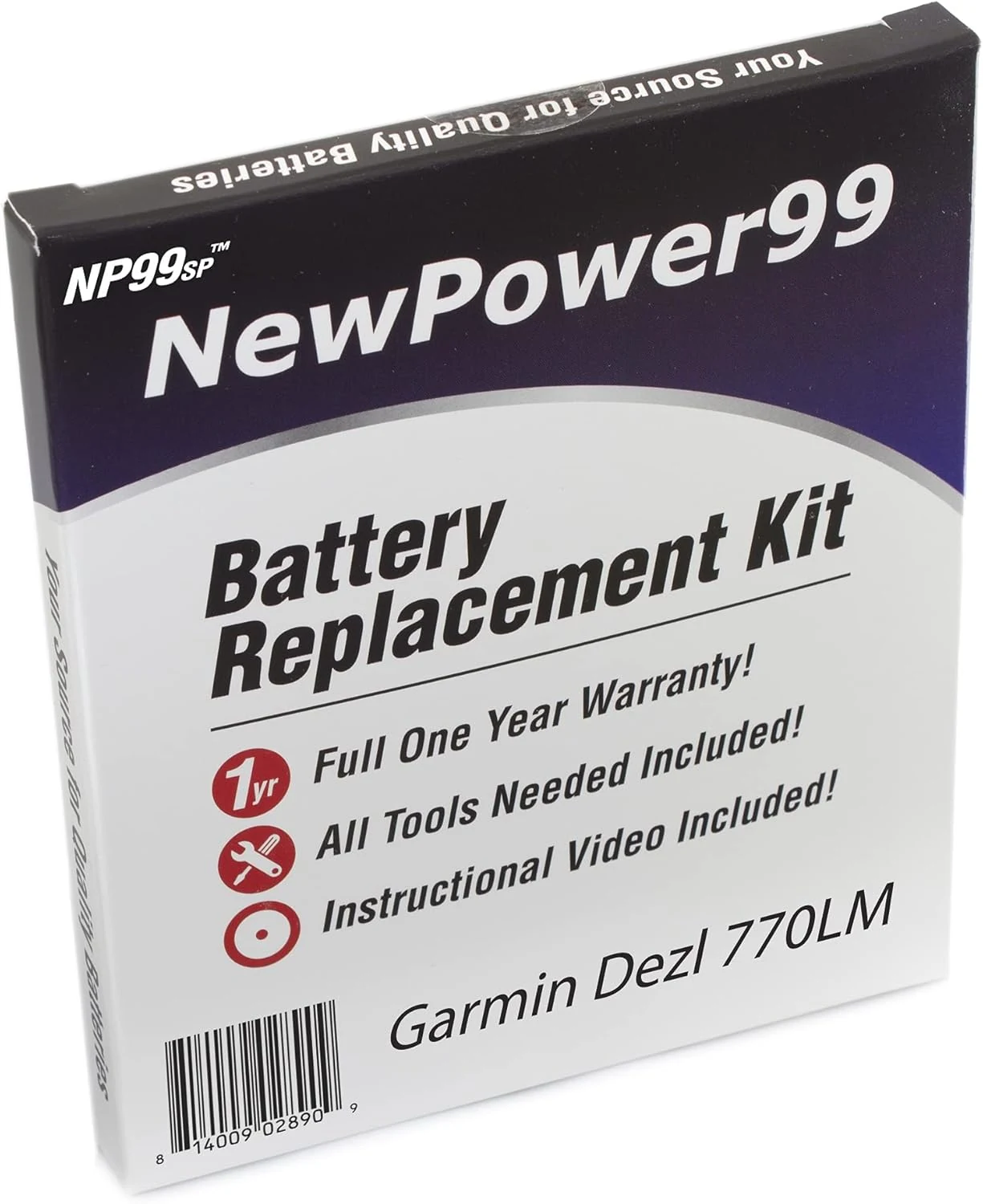 NewPower99 Battery Replacement Kit for Garmin Dezl 770LM with Video Instructions, Tools, and Long Life Battery