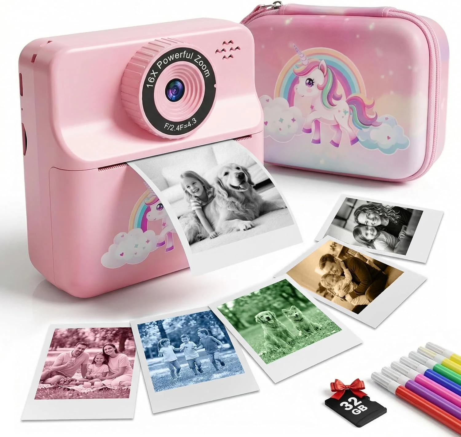Beinhome Kids Camera Instant Print with Carrying Case (Instant Selfie Camera)