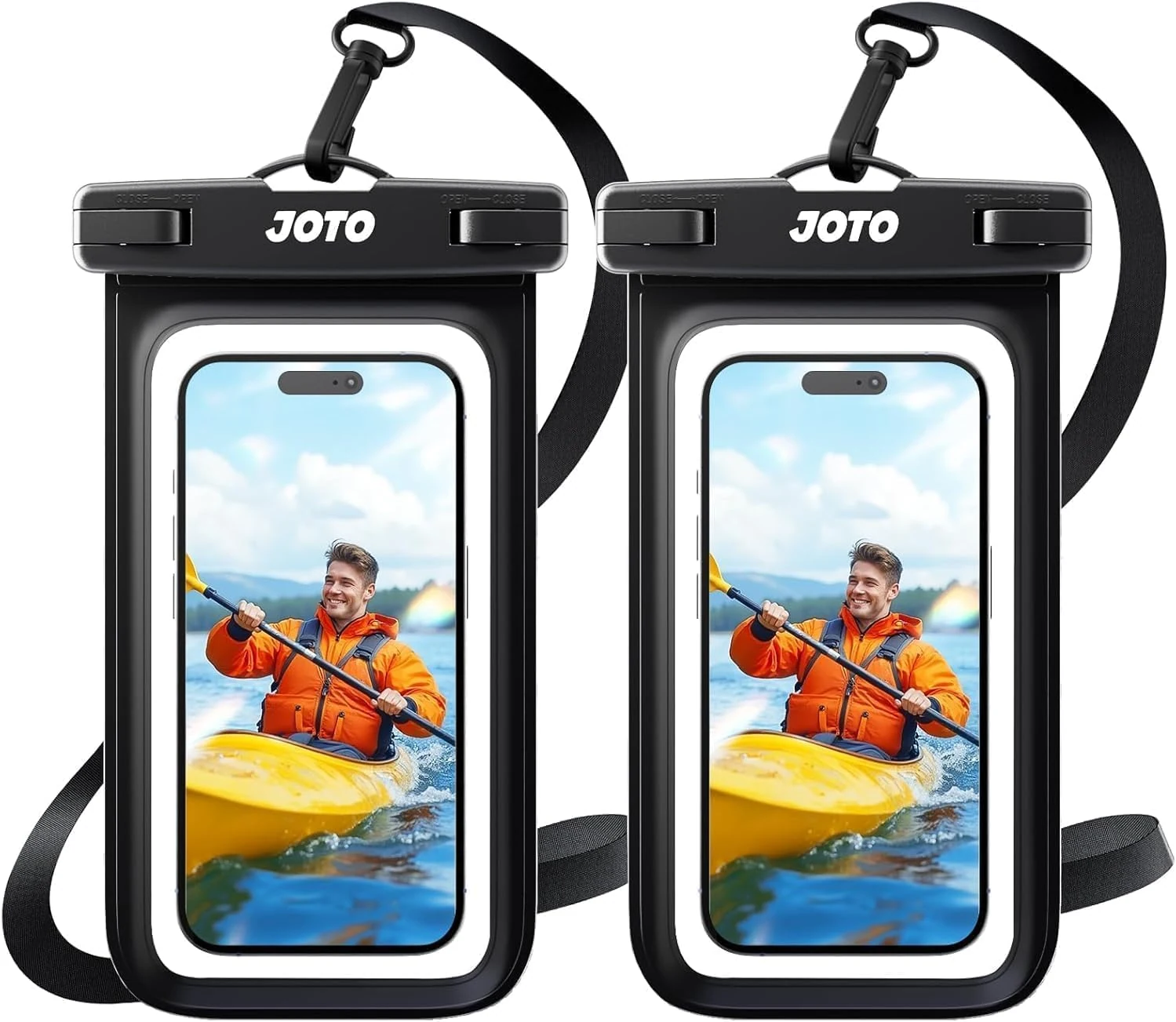 JOTO 2 Pack Waterproof Phone Pouch Case Up to 7"