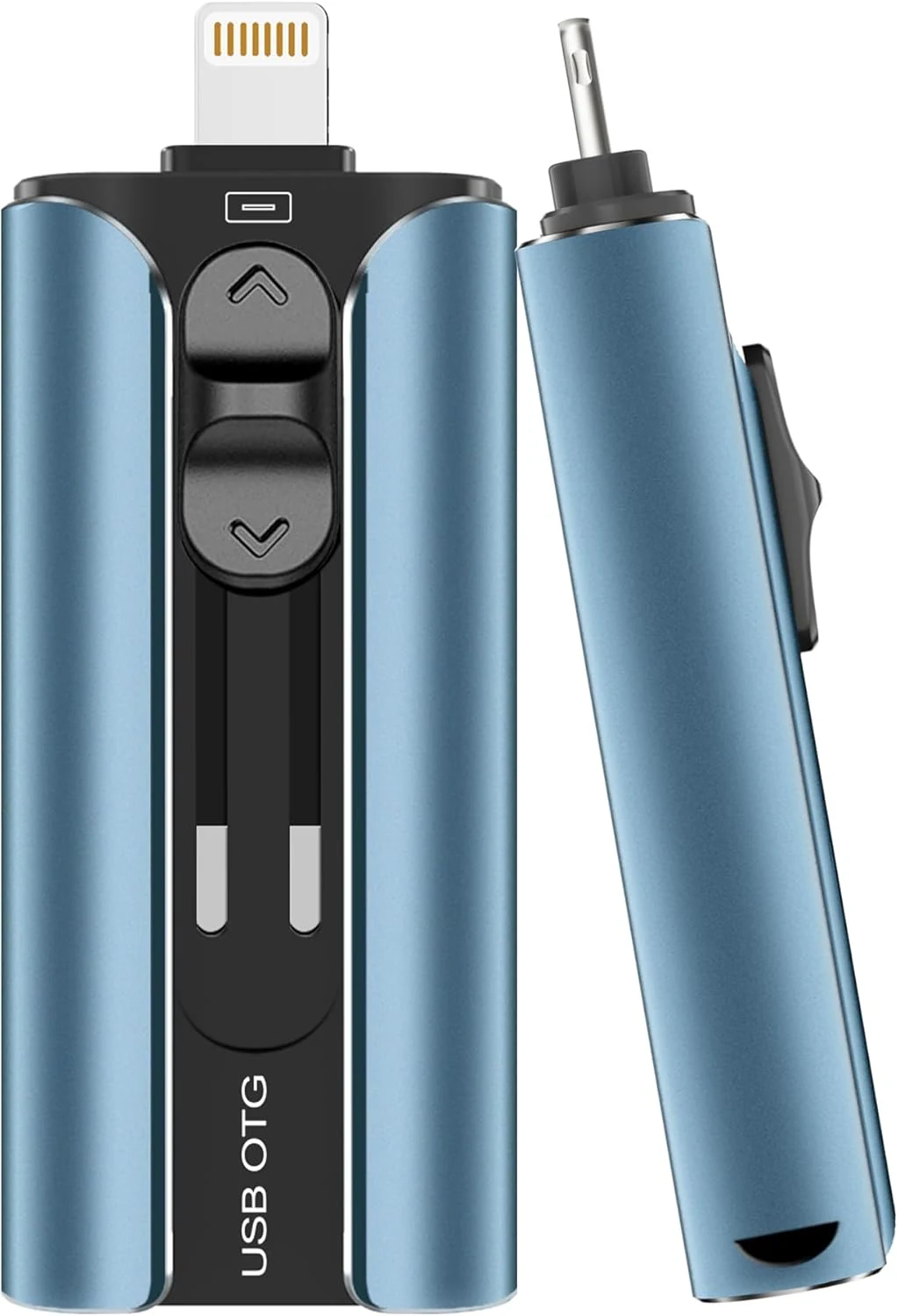 ROSPE MFi Certified Flash Drive 256GB for iPhone Thumb Drive Photo Stick (Blue)