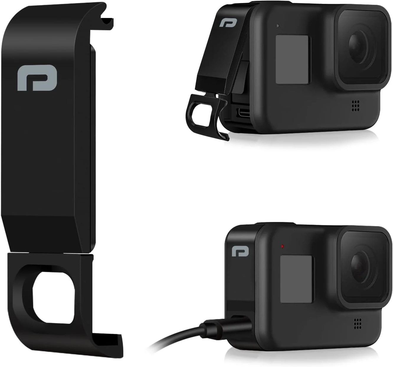 Replacement Side Door for GoPro Hero 8 Black, USB Pass Through Charging Battery Cover